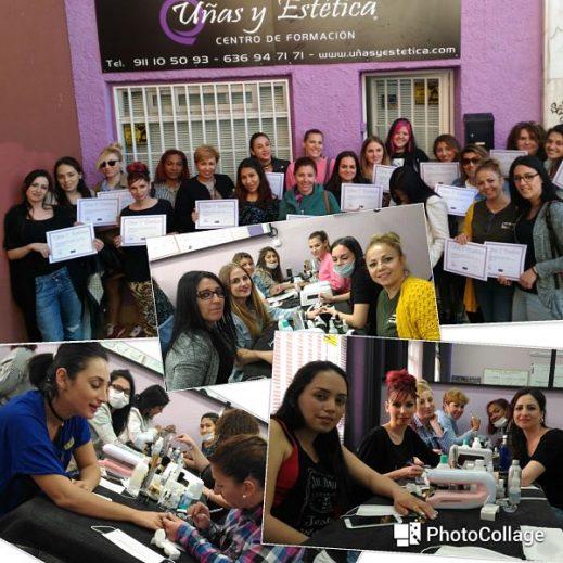 Fotos de las alumnas del curso de uñas de acrílico y gel del día 09/04/17