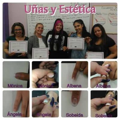 Fotos de las alumnas del curso de uñas de acrílico y gel del día 12/04/17