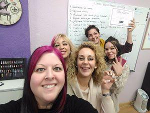 Fotos de las alumnas del curso de uñas de gel y acrílico en grupo reducido 29/12/2017