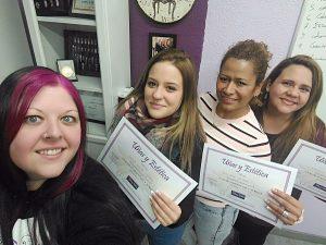 Fotos de las alumnas del curso de uñas de gel y acrílico en grupo reducido 14/02/18