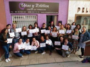 Mis alumnas del curso de gel y acrílico día 13/05/18