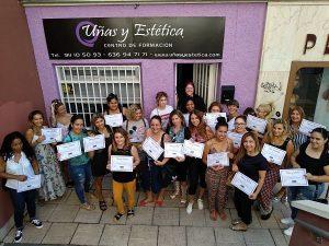 Foto de las alumnas del curso de Extensión de Pestañas del día 02/09/18