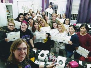 Foto de las alumnas del curso de uñas de gel y acrílico del día 10/02/19