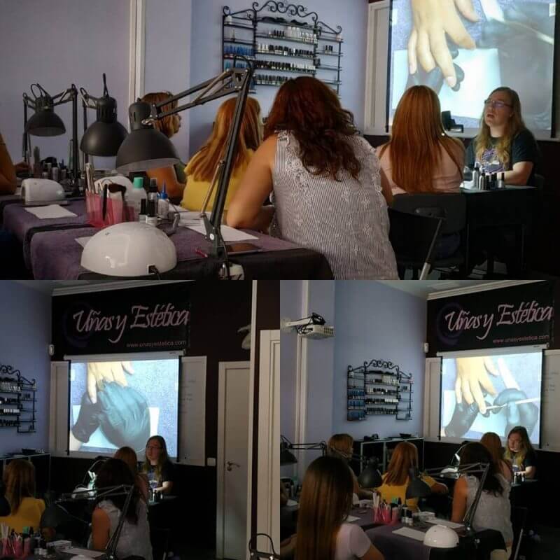 Durante la explicación del curso de uñas de esmaltado permanente y mani con torno del día 01/09/2019