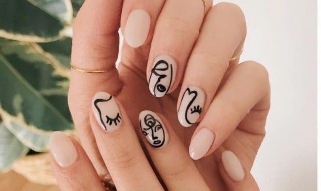 Uñas con silueta femenina