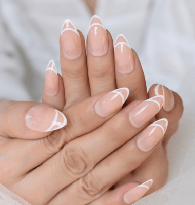 manicura francesa doble